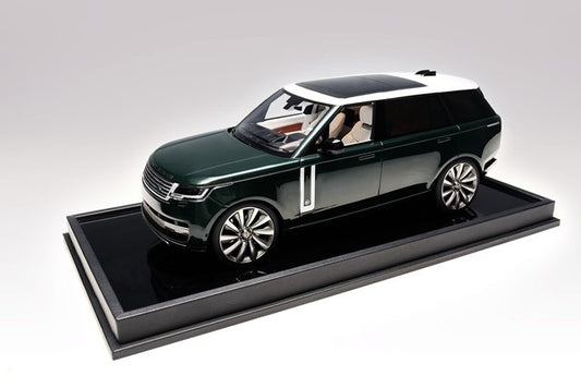 MH026BRG MOTORHELIX 1:18 Land Rover Range Rover British Racing Green (White Roof)