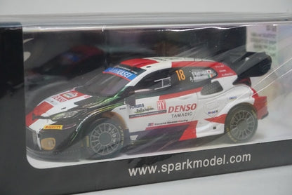 S6740 Spark 1:43 Toyota GR Yaris Rally1 Hybrid #18 TOYOTA GAZOO Racing WRT 5th Rally Japan 2023 T. Katsuta - A. Johnston