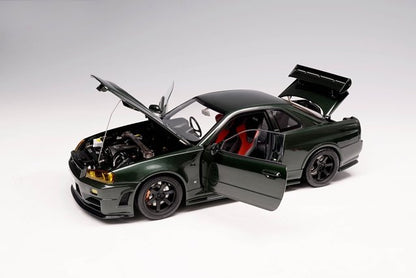 M83408 MH MOTORHELIX 1:18 Nissan Skyline GT-R R34 NISMO CRS VER. Dark Green