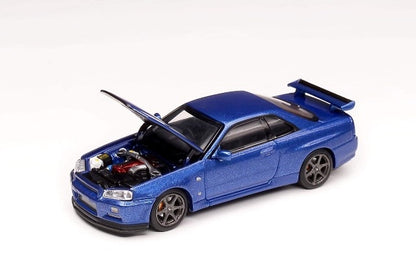 M63403 MOTORHELIX 1:64 Nissan Skyline GT-R R34 V Spec II Bayside Blue