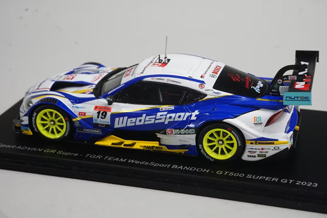 1:43 SPARK SGT057 Weds Sports ADVAN GR Supra GT500 Super GT 2023 #19 model car