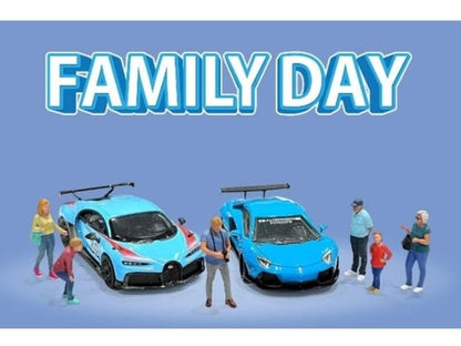 AD-2410 American Diorama 1:64 Figures Family Day Set of 6 (Does not include miniature cars)