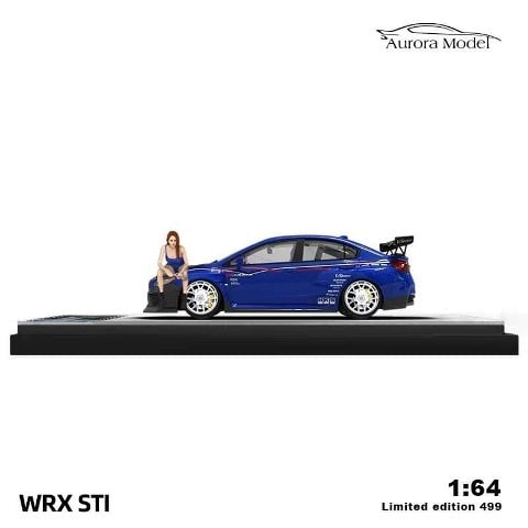 AuroraModel AM 1:64 Subaru WRX STI Metallic Blue with figure