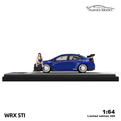 AuroraModel AM 1:64 Subaru WRX STI Metallic Blue with figure