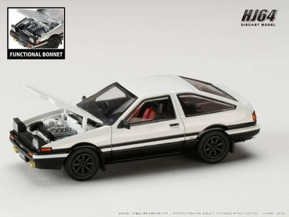 HJ641052AWB Hobby JAPAN 1:64 Toyota Sprinter Trueno  GT APEX (AE86) JDM Style White/Black