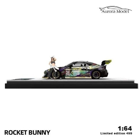 Aurora Model AM 1:64 Toyota 86 Rocket Bunny HKS with Figure