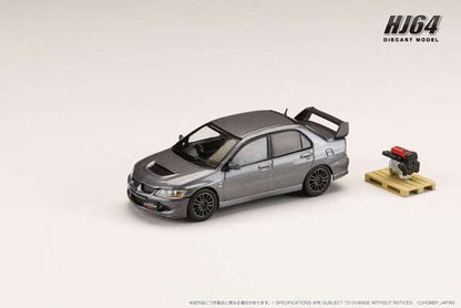 HJ644054MP Hobby JAPAN 1:64 Mitsubishi Lancer Evolution 8 MR GSR w/engine display model Medium Purplish Gray Mica