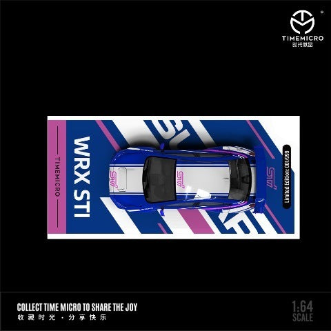 [ Pre-order ] TM645423 TimeMicro TM 1:64 Subaru WRX STI Blue and White