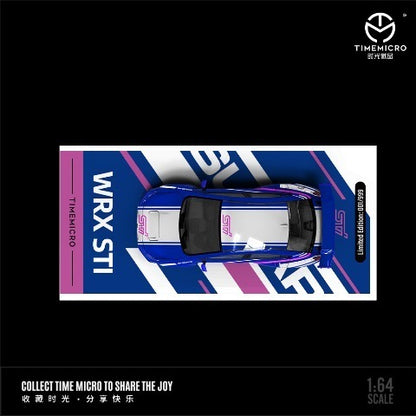 [ Pre-order ] TM645423 TimeMicro TM 1:64 Subaru WRX STI Blue and White
