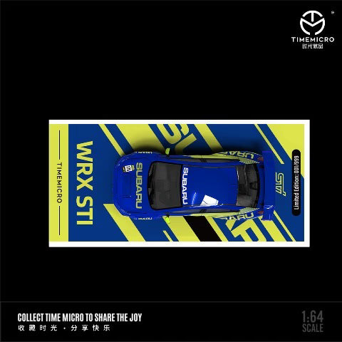 [ Pre-order ] TM645424 TimeMicro TM 1:64 Subaru WRX STI Blue Yellow