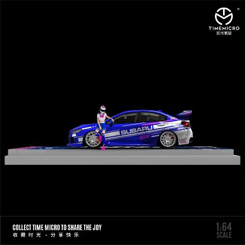 [ Pre-order ] TM645423-1 TimeMicro TM 1:64 Subaru WRX STI Blue and White Figure Included