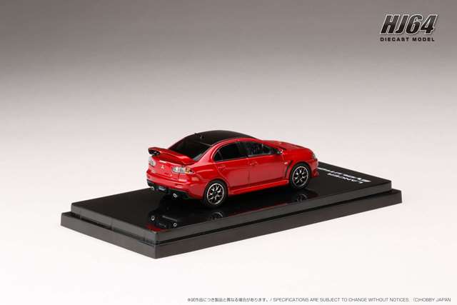 HJ642053CR Hobby Japan 1:64 Mitsubishi Lancer Evolution ‡] FINAL EDITION with Engine Display Model Red Metallic / Black Roof