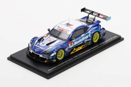 SGT156 Spark 1:43 WedsSport ADVAN GR Supra TGR TEAM WedsSport BANDOH GT500 SUPER GT 2024 #19 Y. Kunimoto S. Sakaguchi model car
