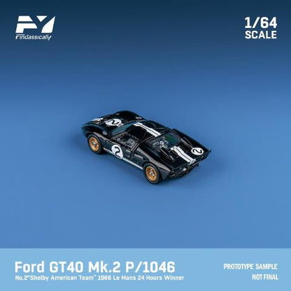 FY64021 Finclassically 1:64 Ford GT40 Mk2 P/1046 1966 Le Mans Winner #2 Black