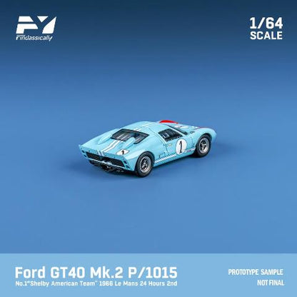 [ Pre-order ] FY64023 Finclassically 1:64 Ford GT40 Mk2 P/1015 1966 Le Mans #1 Blue