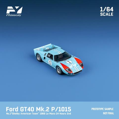 [ Pre-order ] FY64024 Finclassically 1:64 Ford GT40 Mk2 P/1015 1966 Le Mans #1 Blue with figure