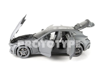 [ Pre-order ] HE180053A BBR 1:18 Ferrari Purosangue Full open - Grigio Titanio panoramic roof