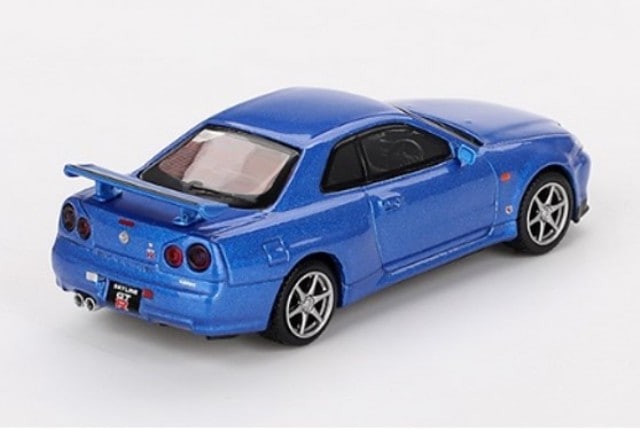 [ Back-order ] TSM MINI-GT MGT00759-R 1:64 Nissan Skyline GT-R R34 V-Spec Bayside Blue RHD  model car
