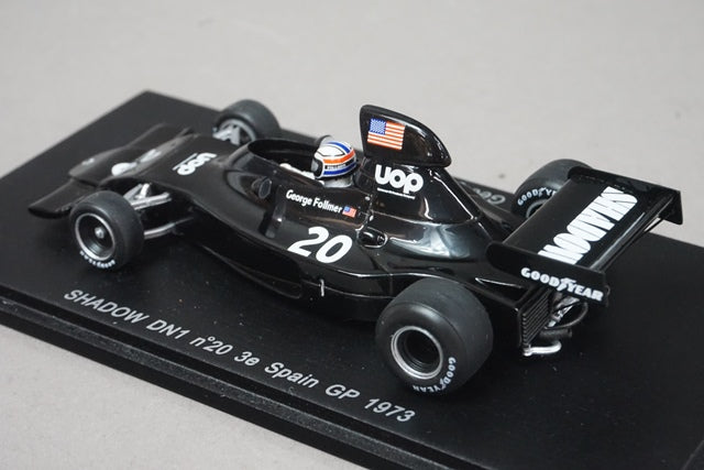 1:43 SPARK S1681 Shadow DN1 3e Spanish GP 1973 #20 George Follmer