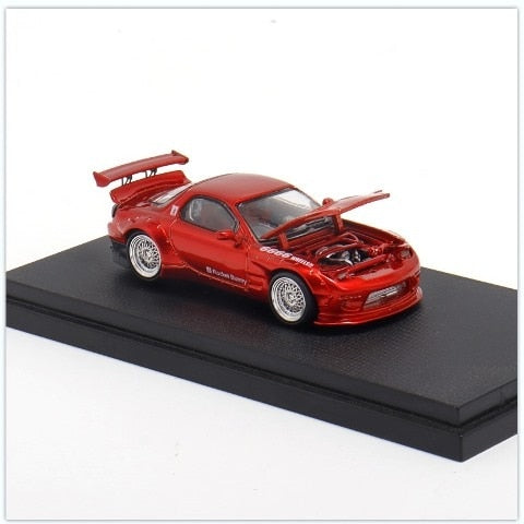 Master 1:64 Mazda RX7 Rocket Bunny Hood open/close Transparent Red