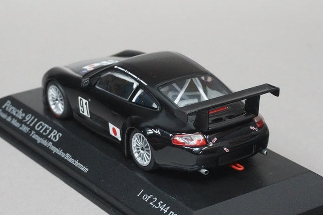 1:43 MINICHAMPS 400056971 Porsche 911 GT3 RS Essais du Mans 2005 #91