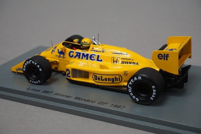 1:43 SPARK S7131 Lotus Honda 99T Monaco GP Winner 1987 #12 Ayrton Senna CAMEL