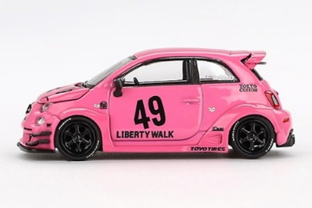 MGT00851-BL TSM MINI-GT 1:64 Abarth 595 LB-WORKS x Abas Works Pink (Left-hand drive) *Blister pack