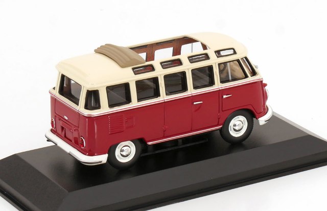 943 052303 MINICHAMPS 1:43 Volkswagen VW Bus T1 Samba 1963 red / creme