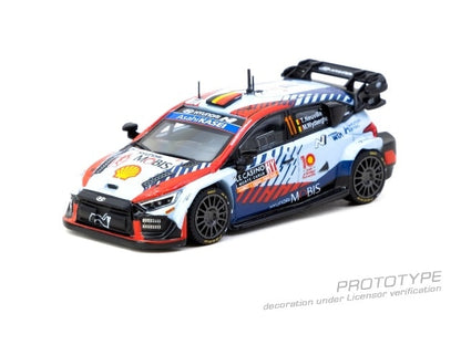 T64-089-24MCR11 Tarmac Works 1:64 Hyundai i20 N Rally1 Hybrid Rallye Monte-Carlo 2024 Winner Thierry Neuville / Martijn Wydaeghe model car