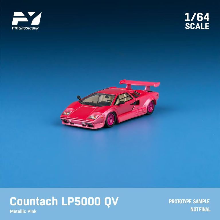 FY64060 Finclassically 1:64 Lamborghini Countach Lp5000 QV Metallic pink
