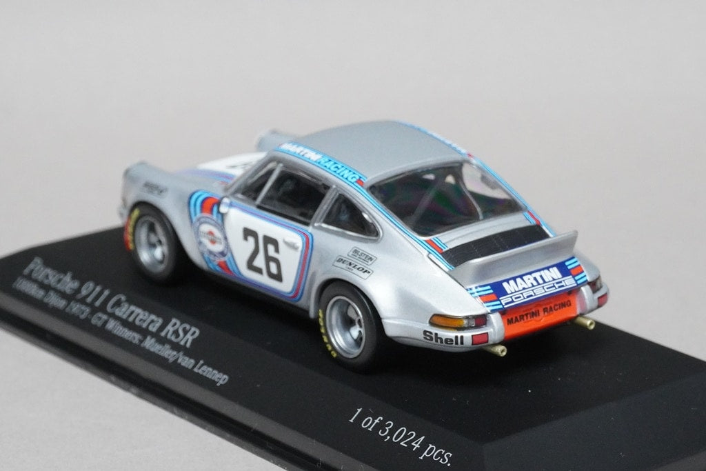 1:43 MINICHAMPS 430736926 Porsche 911 Carrera RSR MARTINI Winner 1000KM Dijon 1973 #26