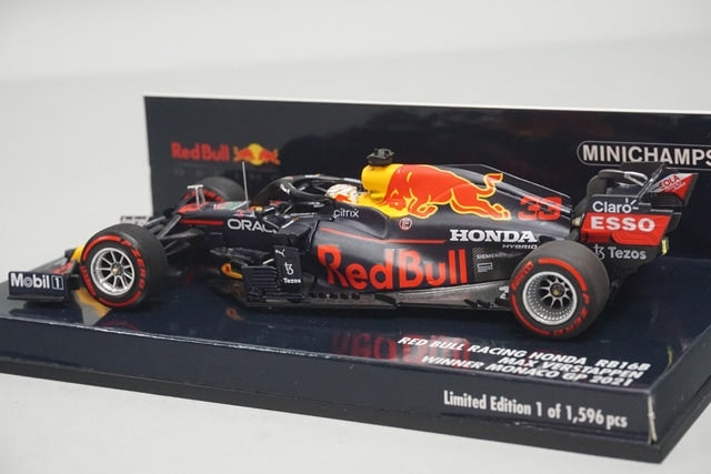 1:43 MINICHAMPS 410210633 Honda Red Bull Racing RB16B Monaco GP Winner 2021 #33 M. Verstappen