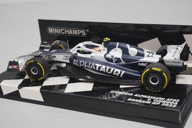 1:43 MINICHAMPS 417220122 Scuderia AlphaTauri AT03 Bahrain GP 2022 #22 Yuki Tsunoda