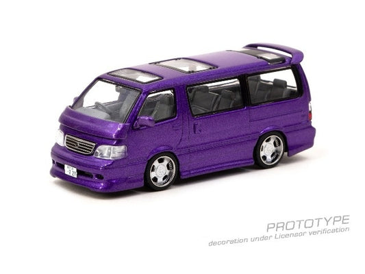 T64R-078-PU Tarmac Works 1:64 Toyota Hiace Wagon Custom Purple