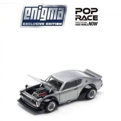 [ Pre-order ] PRE006 POP RACE x Enigma 1:64 Nissan Skyline Kenmeri Skyline GT-R KPGC110 Kenmeri V8 Drift Drift Modified Raw Color Chase Color Blister Ver.