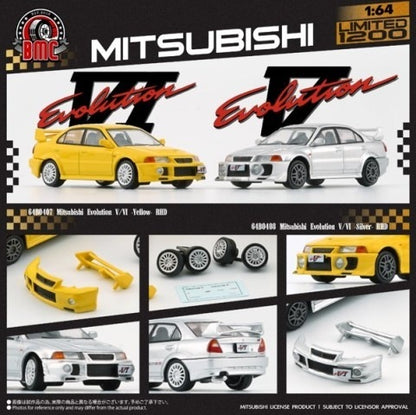 64B0408 BM CREATIONS 1:64 Mitsubishi Lancer Evolution V/VI Silver RHD model car