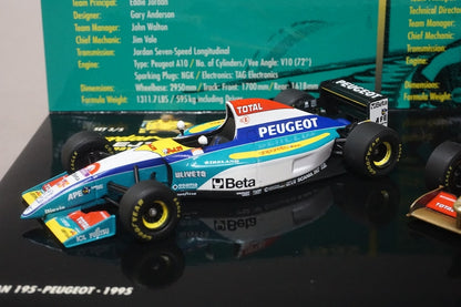 1:43 MINICHAMPS 402109596 Jordan Set 3/5 195 Peugeot 1995 / 196 Peugeot 1996