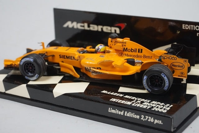 1:43 MINICHAMPS 530064374 McLaren Mercedes MP4-21 INTERIM LIVERY '6 #4 Montoya