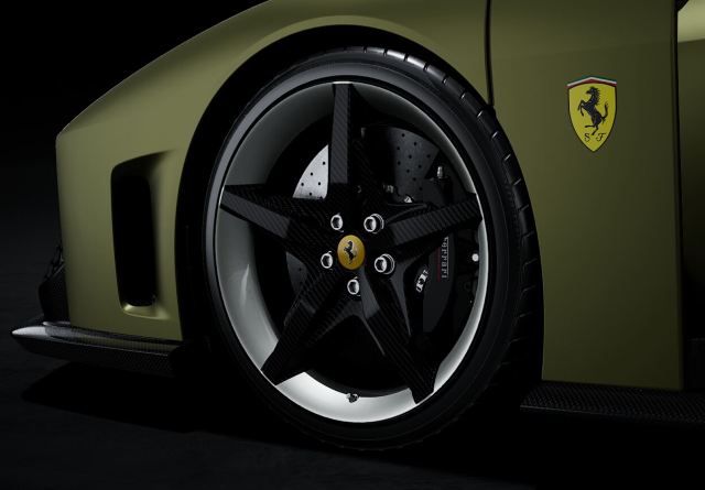 [ Pre-order ] P18253I1 BBR 118 Ferrari F80 opt carbon Verde Masoni Opaco wheels carbon/silver *Clear case included