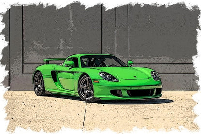 [ Pre-order ] EM567H Make Up EIDOLON 1:43 Porsche Carrera GT 2004 Rear Wing Up Viper Green (US Spec)