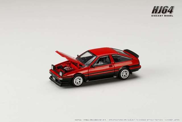 HJ645052RB Hobby Japan 1:64 Toyota Sprinter Trueno Late Model JDM Style Red / Black