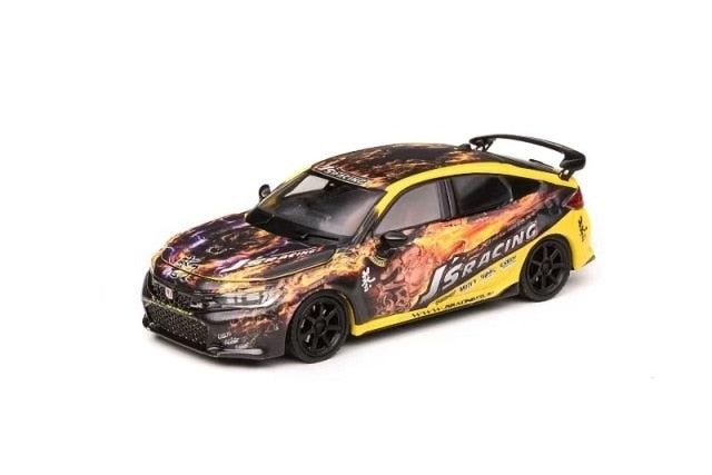 M65316 MOTORHELIX 1:64 Honda Civic Type R J's Racing Maou Yellow model car