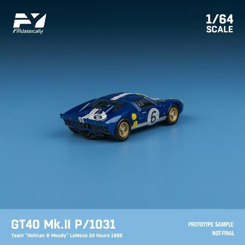 [ Pre-order ] FY64079 Finclassically 1:64 Ford GT40 Mk.II P1031 “Holman & Moody” 1966 LeMans 24 Hours #6