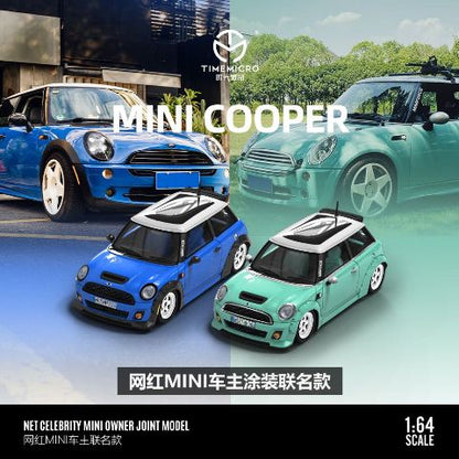 TM643632 TimeMicro & Internet celebrity owner joint 1:64 Mini Cooper Dark Blue