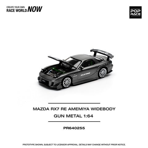 [ Pre-order ] PR640255 POP RACE 1:64 Mazda RX7 Re:Amemiya Gunmetal
