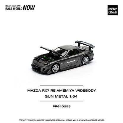 [ Pre-order ] PR640255 POP RACE 1:64 Mazda RX7 Re:Amemiya Gunmetal
