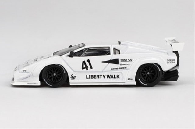 MGT00966-L TSM MINI-GT 1:64 Lamborghini Countach LB-WORKS Tokyo Auto Salon 2024 White (Left-Hand Drive)
