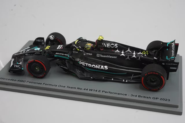 1:43 SPARK S8590 Mercedes-AMG Petronas F1 Team W14 E-Performance British GP 3rd 2023 #44 L. Hamilton model car