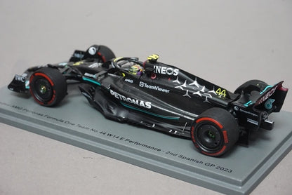 1:43 SPARK S8911 Mercedes-AMG Petronas F1 Team W14 E-Performance Spanish GP 2nd 2023 #44 L. Hamilton model car