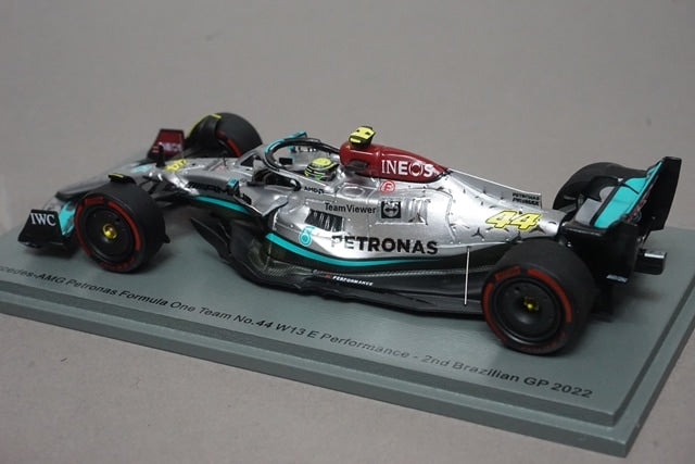1:43 SPARK S8556 Mercedes-AMG Petronas F1 Team W13 E-Performance Brazilian GP 2nd 2022 #44 L. Hamilton model car